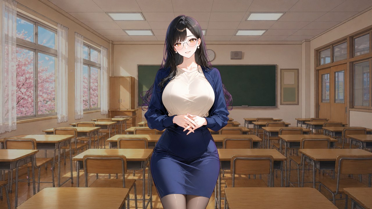 Nevergrad character-focused screenshot of Eunsu in a classroom
